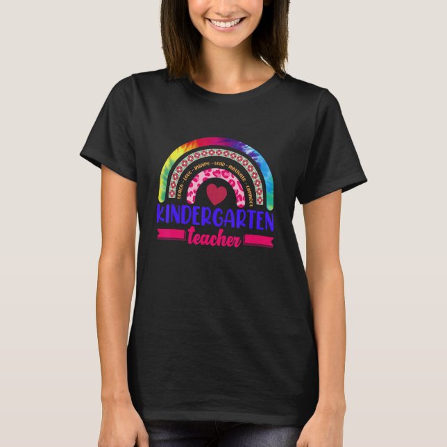 Förskollärare Regnbåge Undervisning Lärare Gra T Shirt (Framsida)