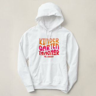 Förskollärarens orange röda Ombre textdesign T Shirt