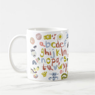 Förskollärares alfabet doodles kaffemugg