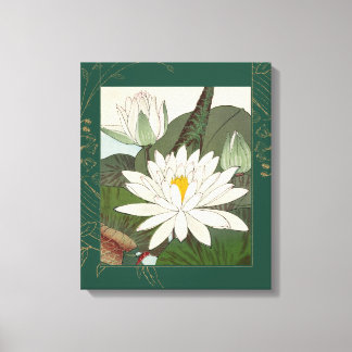 Förskönad Vintage japansk Vatten Lilies-utskrift Canvastryck