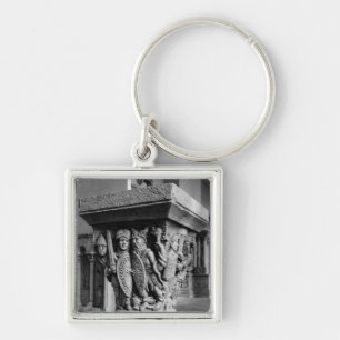 Förskoning mot snålhet fyrkantig silverfärgad nyckelring