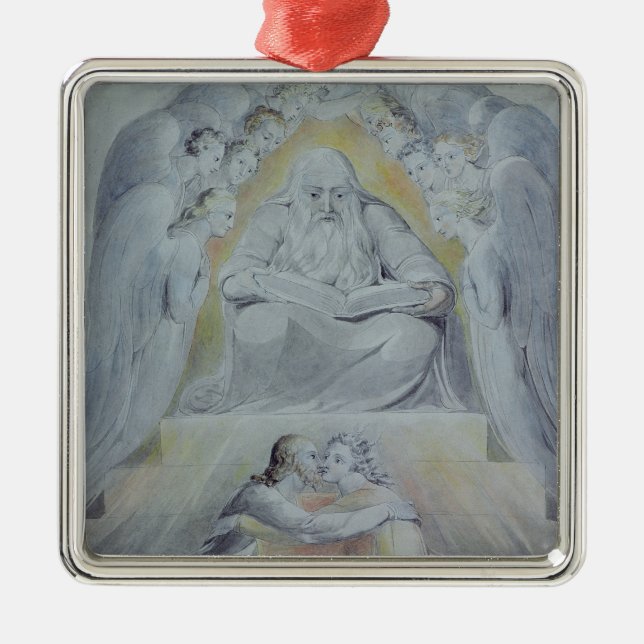 Förskoning och sanning möts tillsammans julgransprydnad metall (Framsidan)