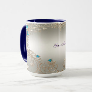 Förskönning av Guld Blue Stones Mugg