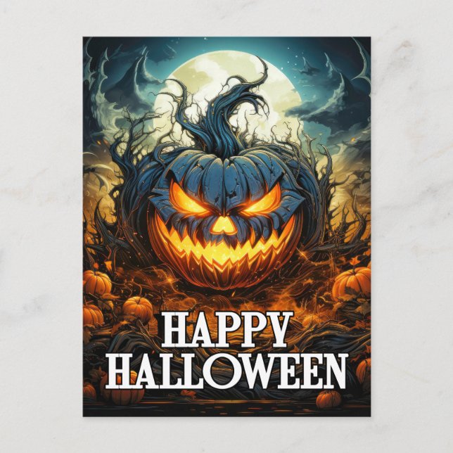 Förskräcklig knapp efter Mörk | HAPPY HALLOWEEN Vykort (Framsida)