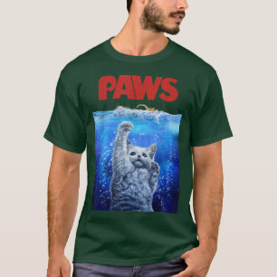 Förskräcklig Monster White Cat Attack Swimmer T Shirt