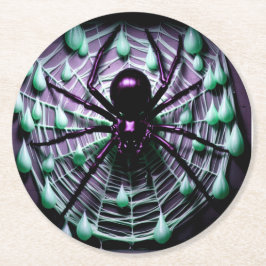 Förskräckligt gigantiskt svart spider! underlägg papper rund