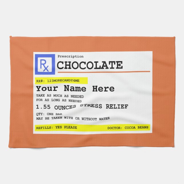 Förskrivning Chocolate Customized Kitchen Towels Kökshandduk (Horisontell)