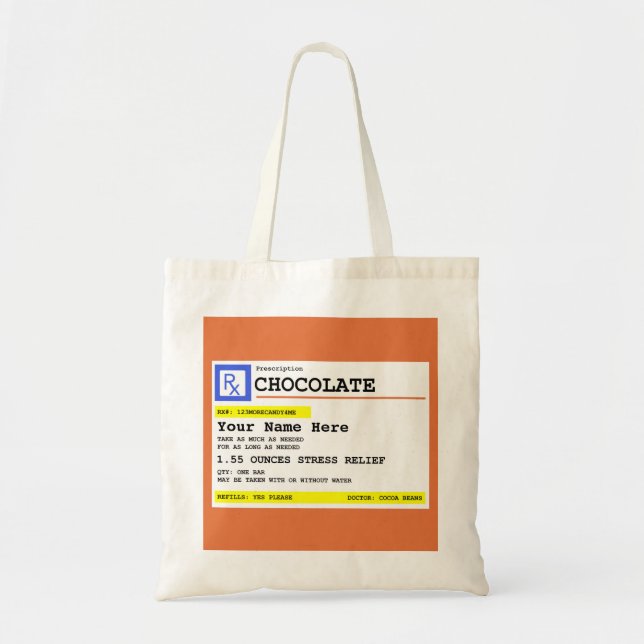 Förskrivning Chocolate Personlig Humous Tygkasse (Framsidan)