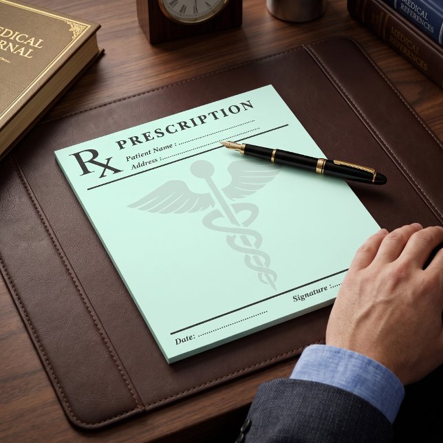 Förskrivning RX Block Redigerbar Doktor Caduceus (Custom Prescription RX Pad Editable Doctor Caduceus)