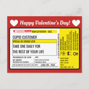 Förskrivningen av dr Cupid's Valentine Kärlek Vykort