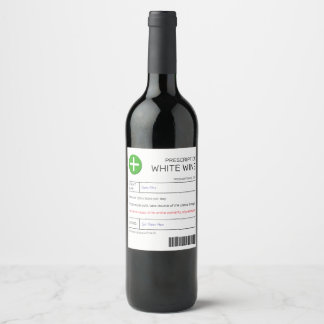 Förskrivningsetikett för White Vin Vinflaska Etikett