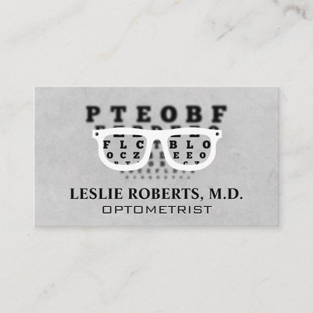 Förskrivningsglasögon, Öga-diagram | Optometri Visitkort (Framsida)