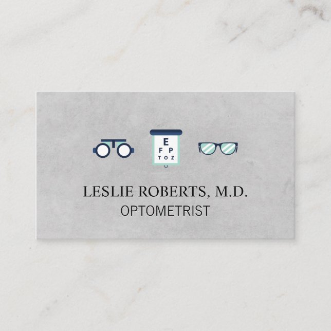 Förskrivningsglasögon, Öga-diagram | Optometrist Visitkort (Framsida)