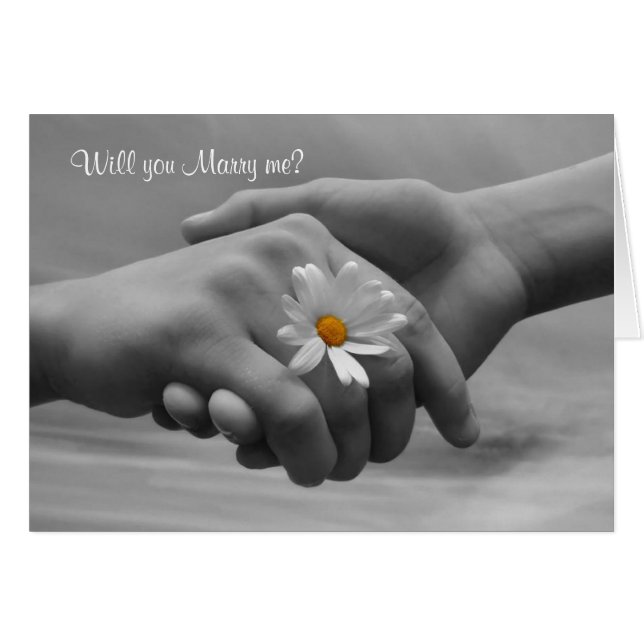 Förslag att gifta sig mig kortet med händer och hälsningskort (Framsidan Horizontal)