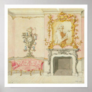 Förslag för en teckningruminsida, 1755-60 (w/c poster
