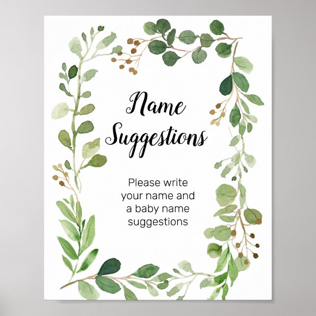 Förslag från Greenery Namn Poster (Framsidan)