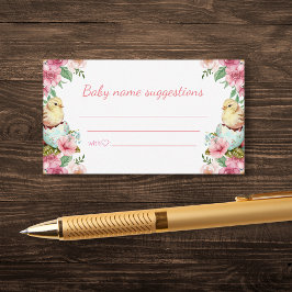 förslag på babynamn blomster baby shower påsk tilläggskort