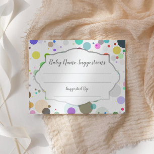 Förslag till barnnamn Polkagrisar Baby Shower Tilläggskort
