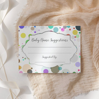 Förslag till barnnamn Polkagrisar Baby Shower Tilläggskort