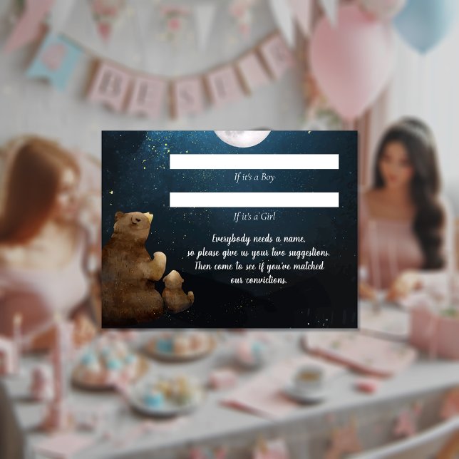 Förslag till björnnamn Baby Shower-spel Inbjudningar (Skapare uppladdad)