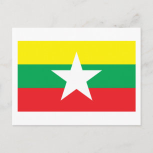 Förslag till Myanmar Flagga 2007 Vykort