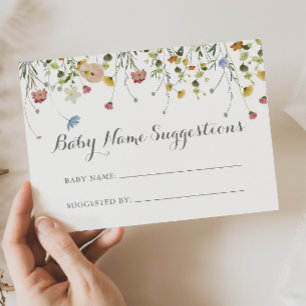 Förslagskort för färgton Vild Baby Namn Visitkort