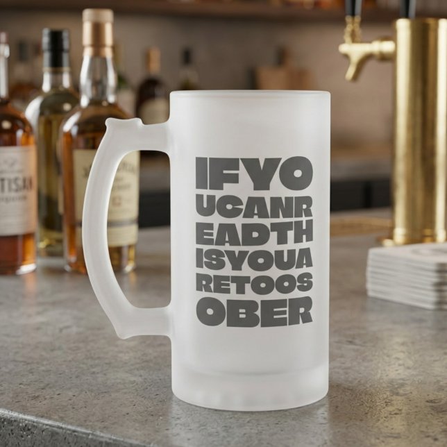 FörSober Fet typografi Frostad Mugg (Skapare uppladdad)