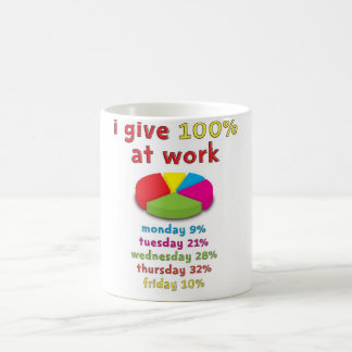 försök 100% på arbete kaffemugg