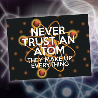 FÖRSÖK ALDRIG EN ATOM FUNNY Science-Offert Vykort