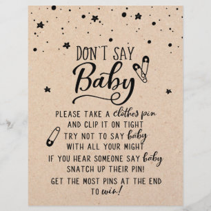 Försök att inte säga Baby/säg inte Baby-spelsignat