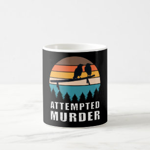 Försök att mörda kråkor, fågelskämt kaffemugg