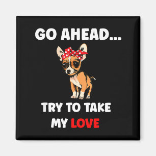 Försök att ta kärlek rolig chihuahua alla hjärtans magnet
