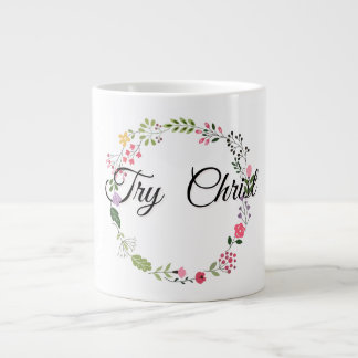 Försök Christ Blommig Vit Kristall Jumbo Mugg