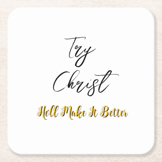 Försök Christ White Underlägg Papper Kvadrat (Framsidan)