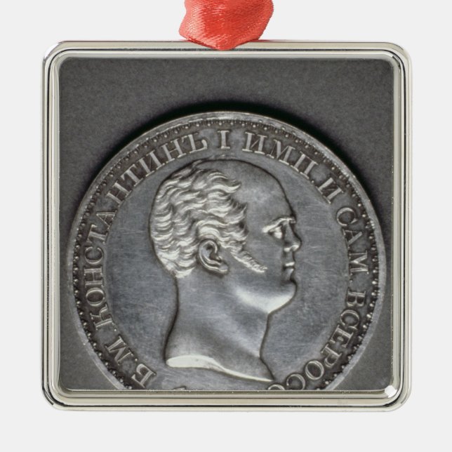 Försök för en Rouble av Constantine Pavlovich Julgransprydnad Metall (Framsidan)
