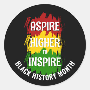 FÖRSÖK HÖGRE ATT INSPIRE Black History Månad Runt Klistermärke