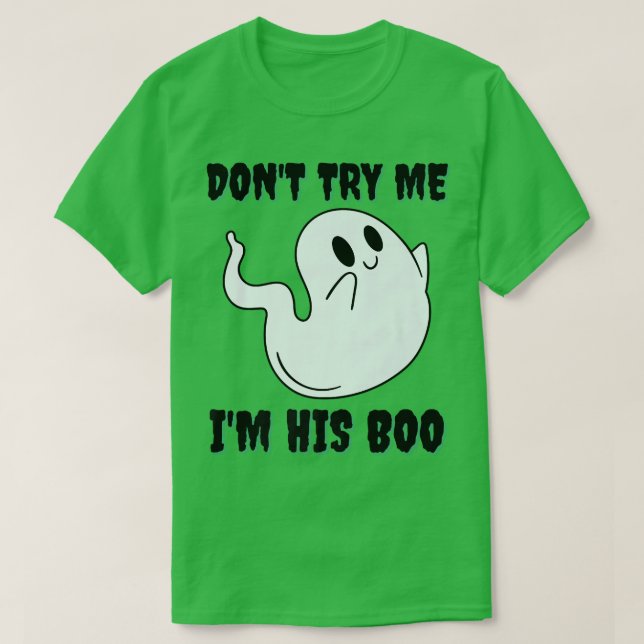 Försök inte med Boo Matching Twin Halloween lite T Shirt (Design framsida)