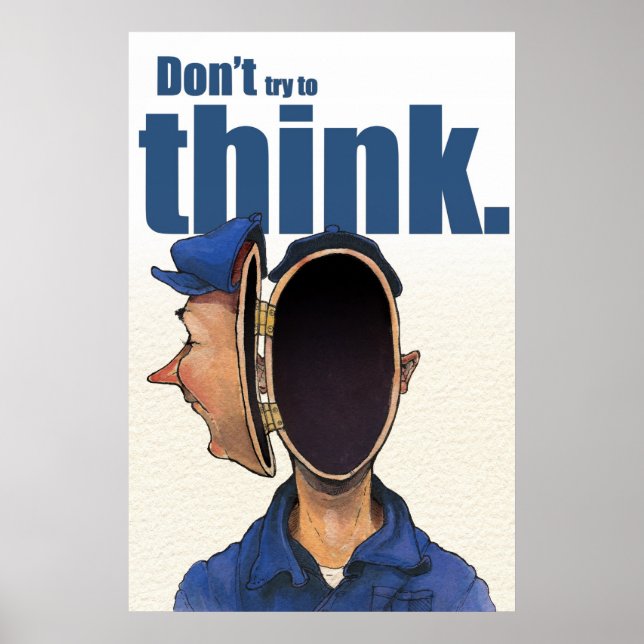 Försök inte till tänka. poster (Framsidan)