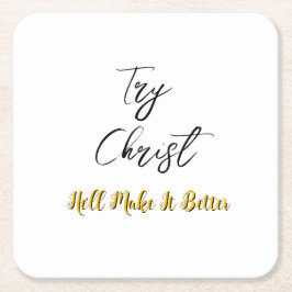 Försök med Christ White Underlägg Papper Kvadrat