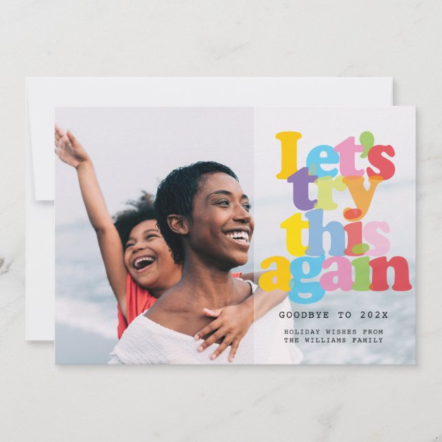 Försök med det här igen med enkla moderna foton julkort (Framsida)