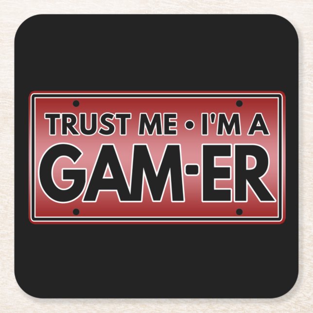 FÖRSÖK MIG OM EN GAMER UNDERLÄGG PAPPER KVADRAT (Framsidan)