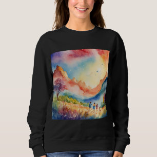 försöka beskriva naturen i färg konst i vatten t shirt