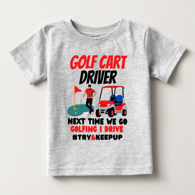 Försöket och behållan av T-Shirt med golfvagn (Framsida)