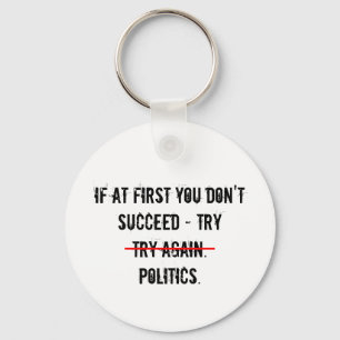Försökpolitik Keychain Nyckelring