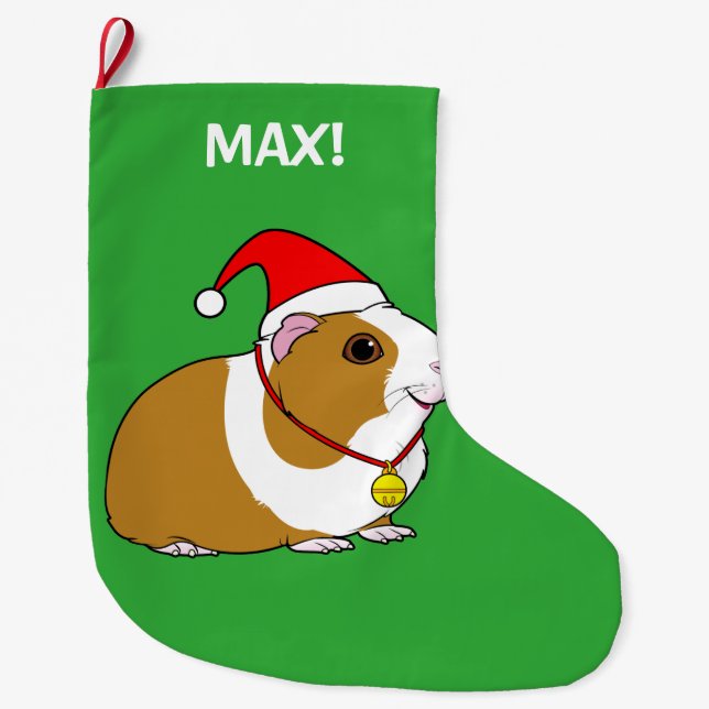 Försökskanin i en Santa hatt och pilbåge Stor Julstrumpa (Framsidan)