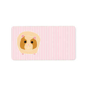 Försökskanin på ljust - rosa stripes. adressetikett