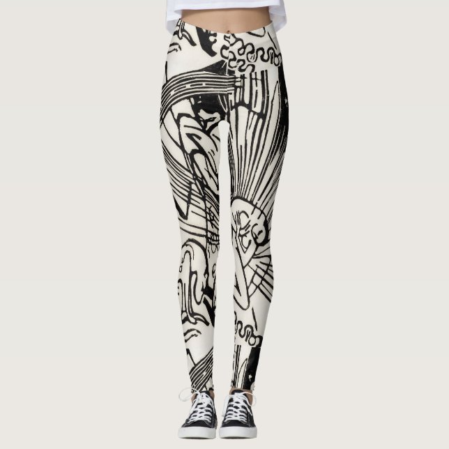 Försoning av Franz Marc Black och White Leggings (Framsida)