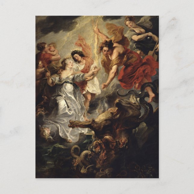 Försoningen av Marie de Medici och henne Vykort (Framsida)