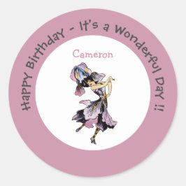 Försörjningen i Iris - Fleur-de-Lis Whimsical Flow Runt Klistermärke