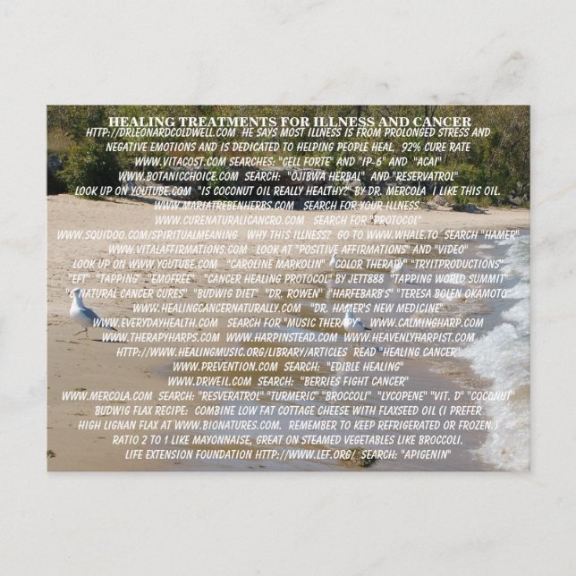 FÖRSÖRJNINGSBEHANDLING FÖR SJUKDOM OCH CANCER VYKORT (Framsida)